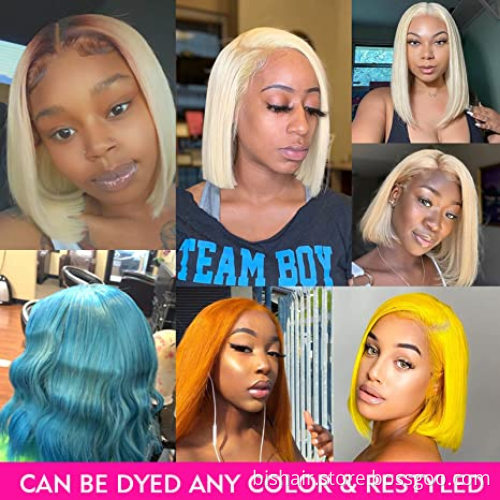 13*4 Real Hair 360 Lace Wig Brazil Hair Lace Curved Wave Short Hair Bunch Braids Suitable for Women Natural Color Wholesalers